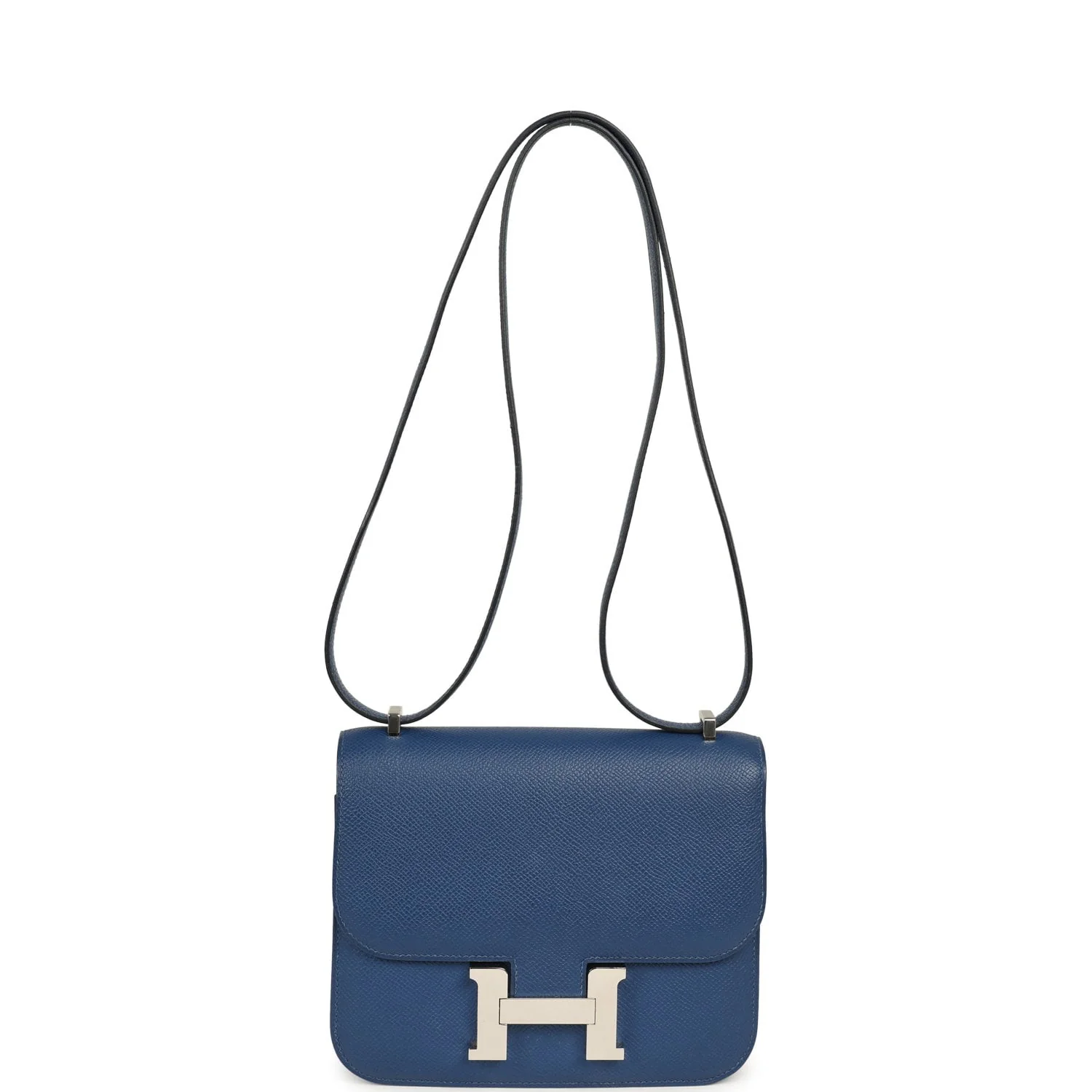 Hermes Constance 18 Bleu Tie Epsom Palladium Hardware