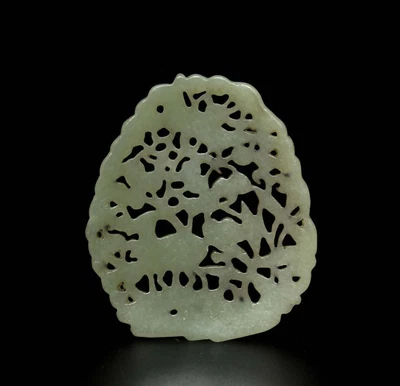 36G Chinese Carved Nephrite Jade Pendant w/deer
