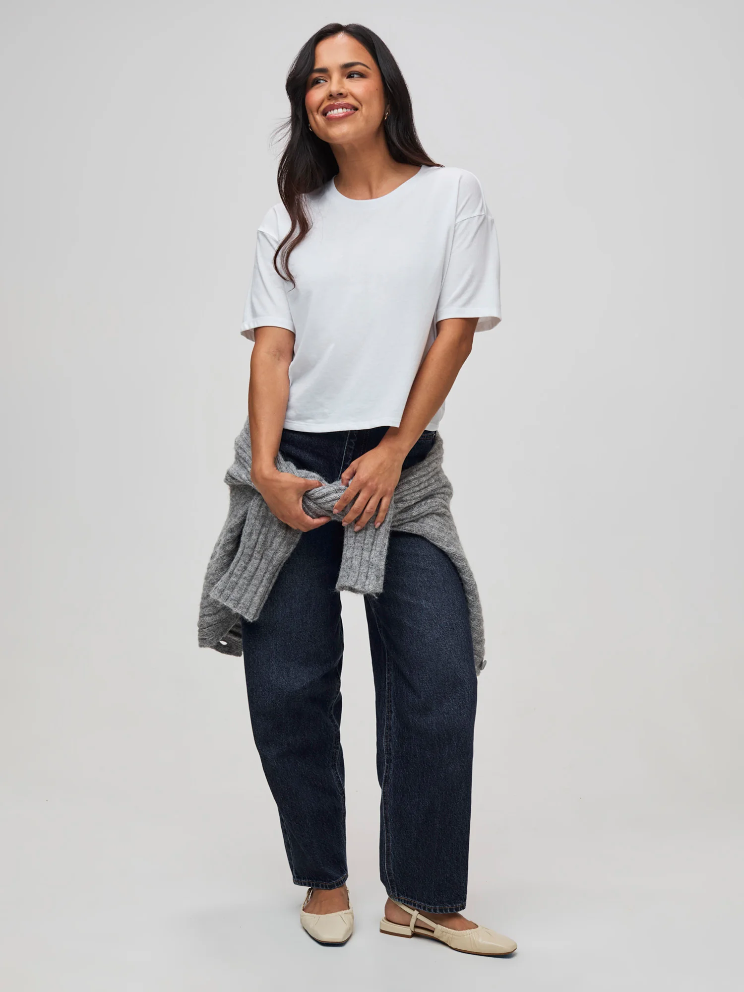 White Boxy Tee