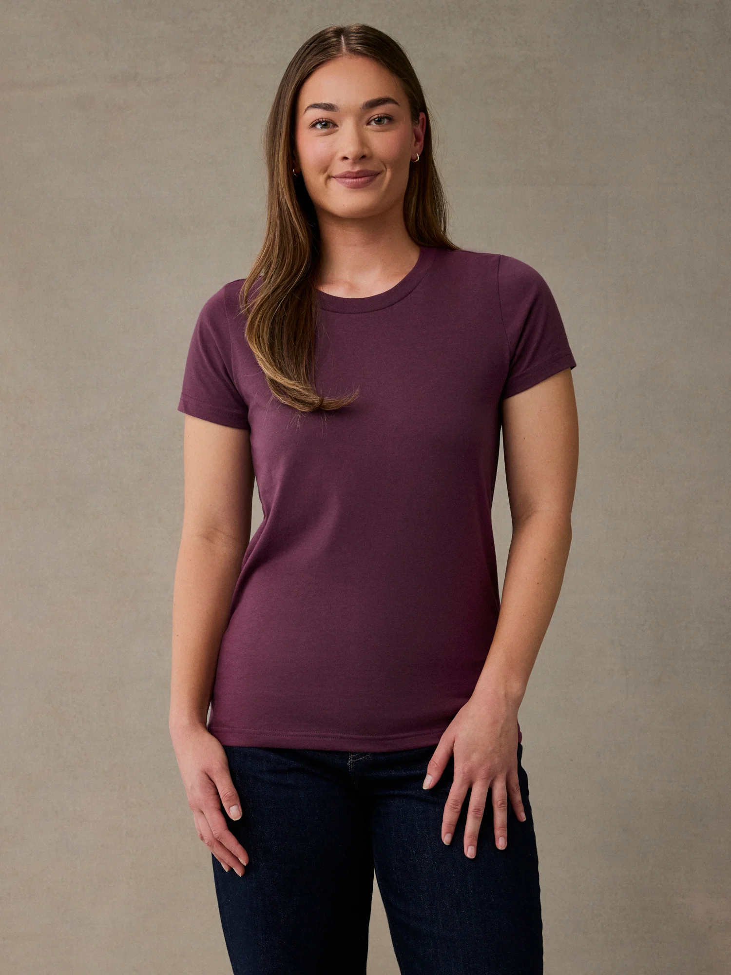 Merlot Everyday Crew Neck Tee