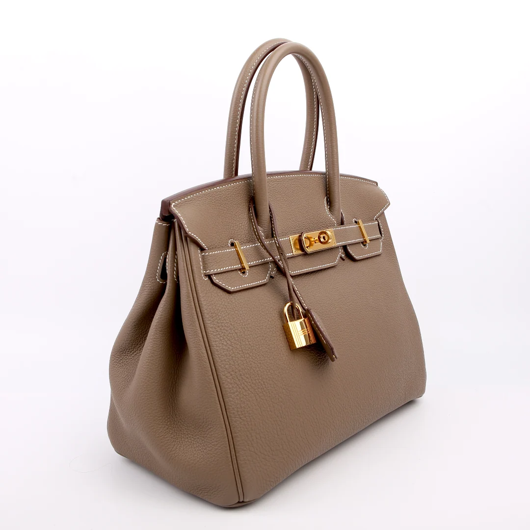HERMÈS Birkin 30 Togo 2016 Etoupe/Gold