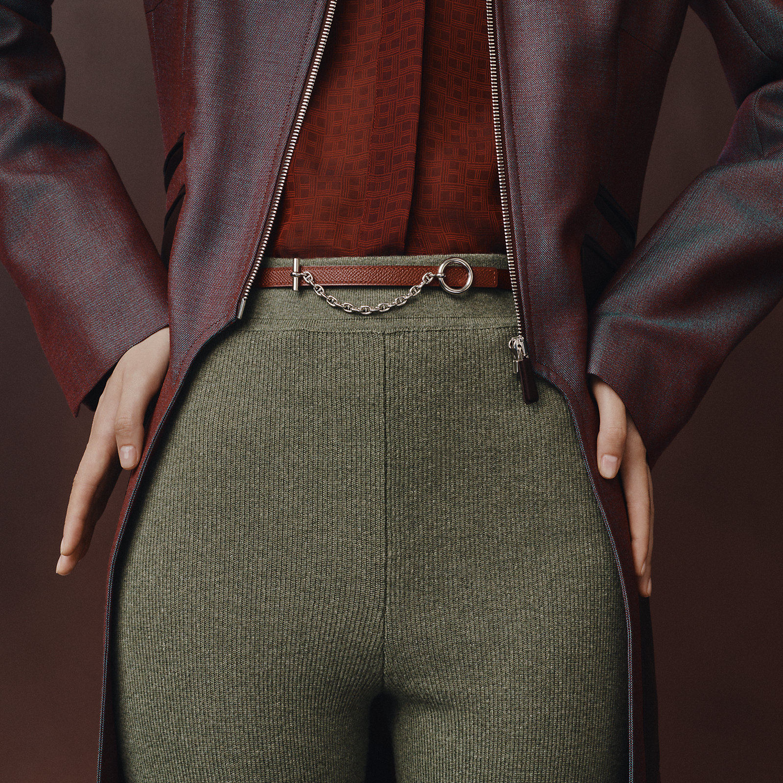 Carrousel belt buckle & Reversible leather strap 13 mm