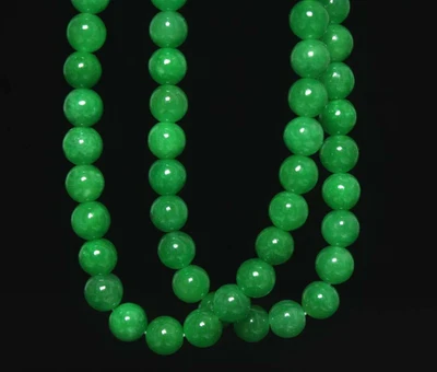 58G Chinese Natural Green Jadeite Jade Necklace
