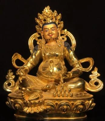 31CM Old Chinese Bronze Gilding Statue Buddha CK415