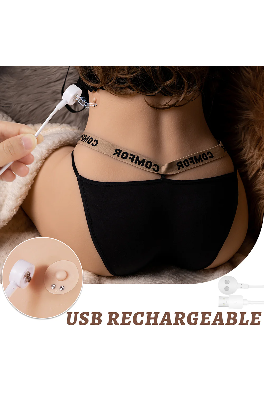 RIDMII TPE Vagina Stroking Torso Ass Electric Sucking Sexy Ass Doll SQ-MAS50084V