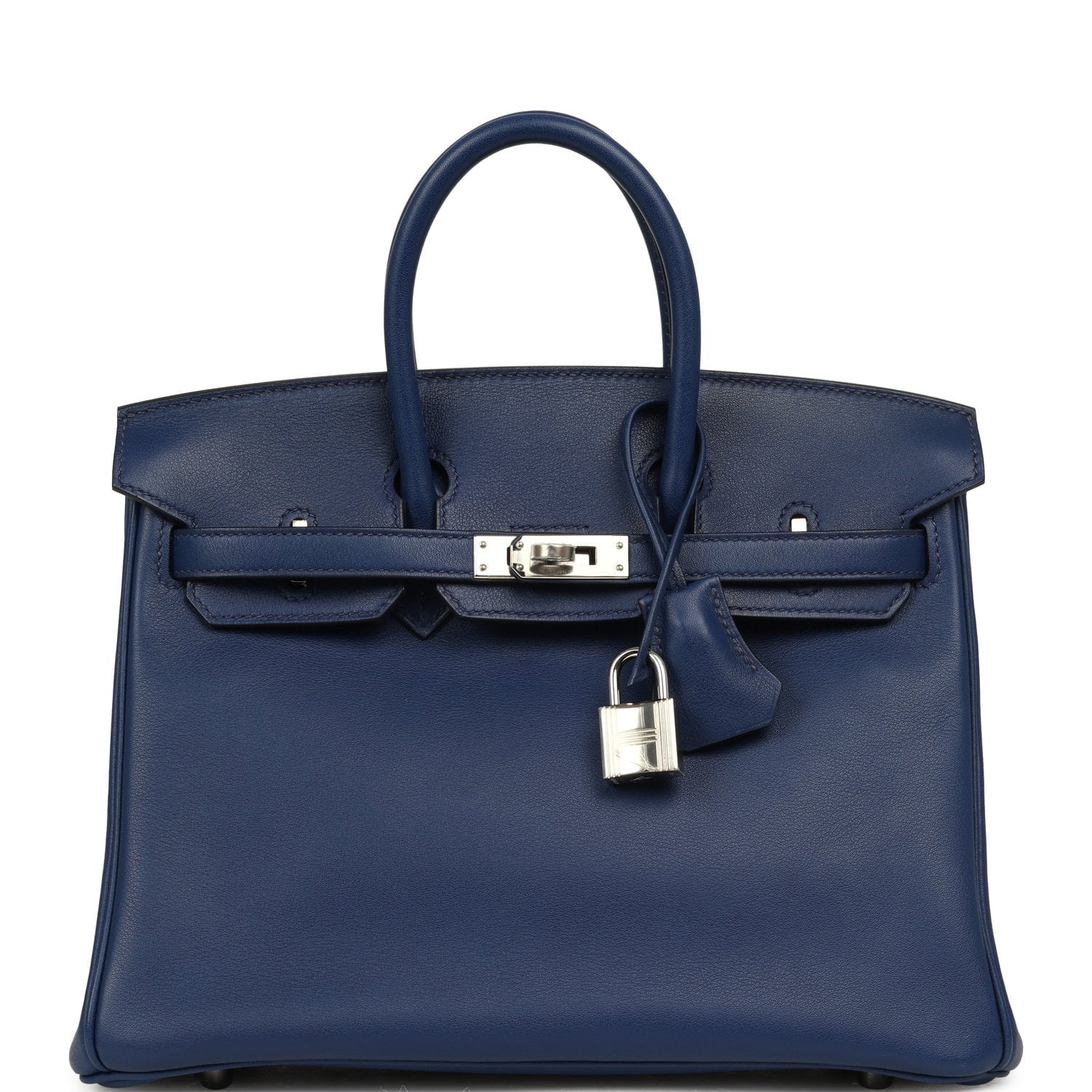 HERMÈS Birkin 25 Bleu Saphir Swift Palladium Hardware