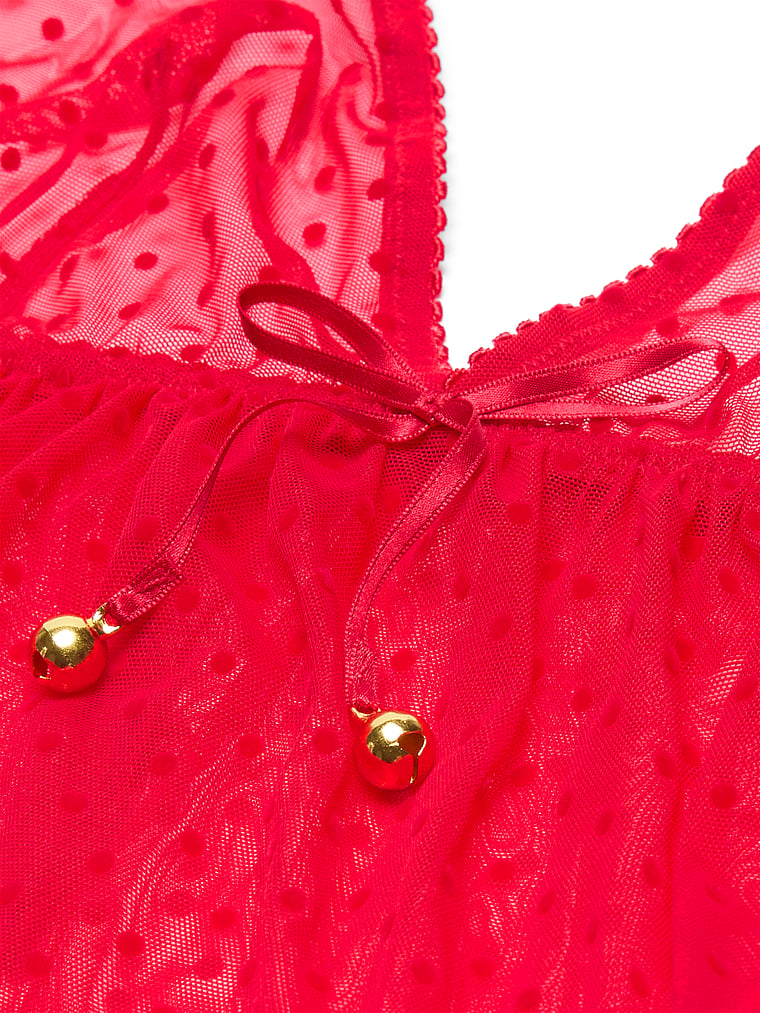 Victoria's Secret Jingle Bells Mesh Cami Set