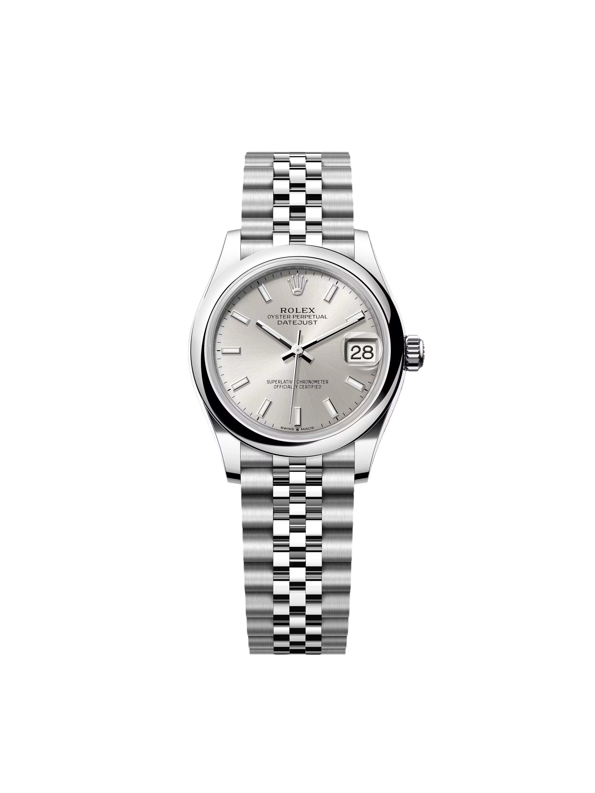RLX Datejust m278240-0005/0006 31mm  Silver Index Domed Bezel Oyster Oystersteel