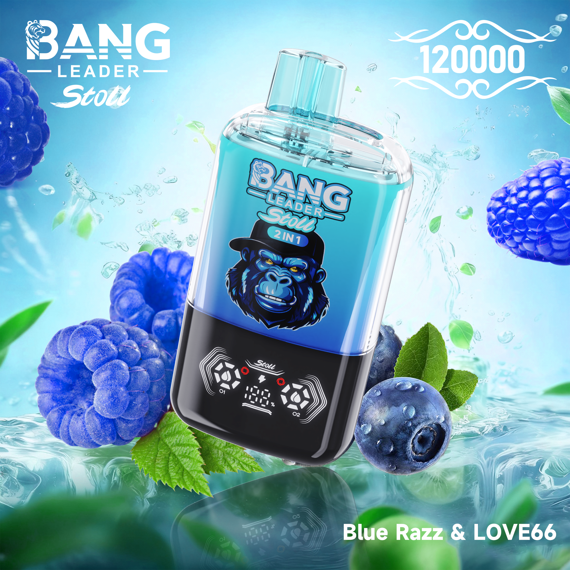 [Minimum order of two]Bang Leader Stoll 120K Puffs 2-in-1 Prefilled Vape | Dual Flavor,  Rechargeable