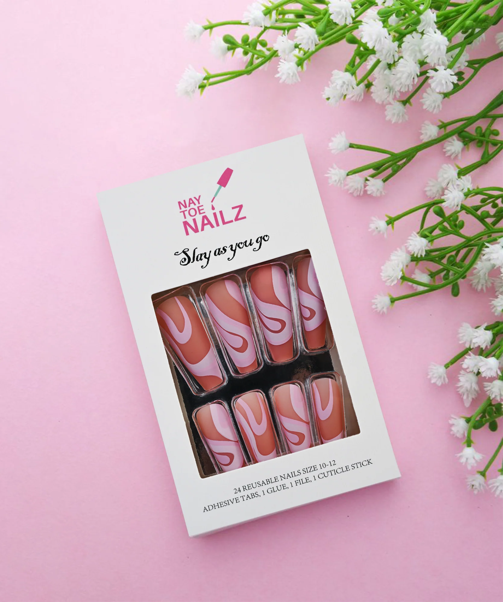 Pink and Nude Swirl