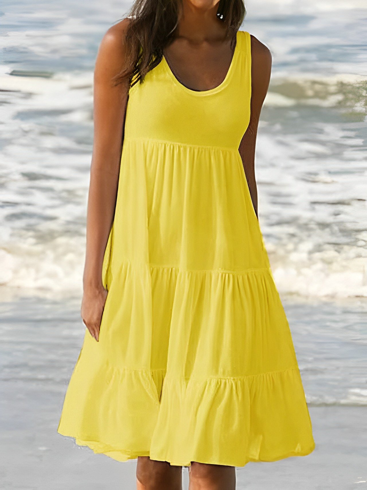 Women's Sundress Knee Length Dress - Sleeveless