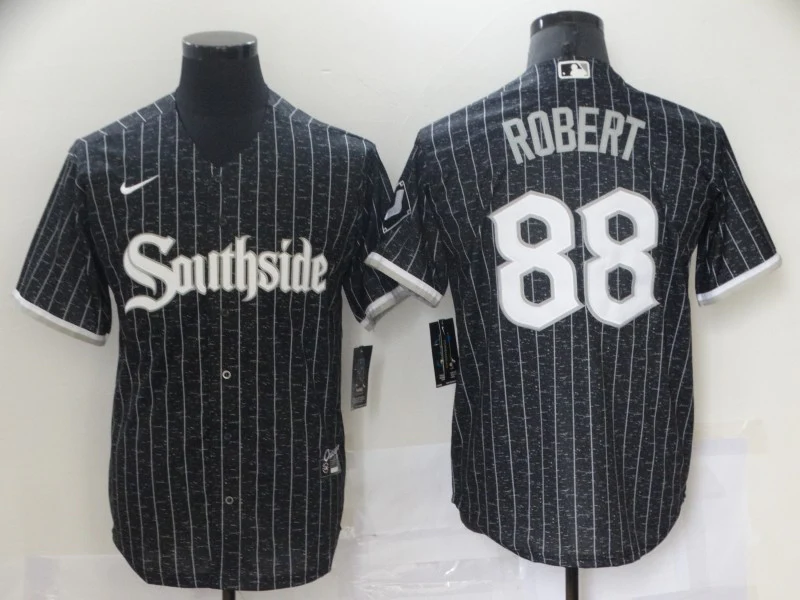 Men's Chicago White Sox Luis Robert #88 Black Stitched Jersey