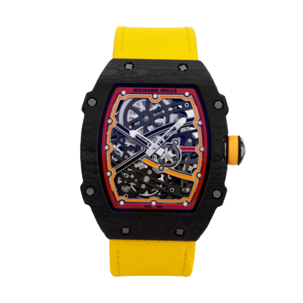 【7A Quality】Richard Mille RM67-02 Italy Yellow Black Carbon TPT Italy Custom Modify – Modify Version