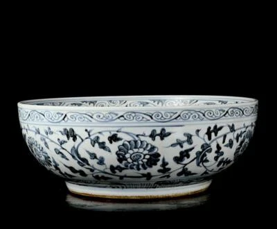40CM Old Chinese Blue & White Porcelain Bowl w/ dragon CK420