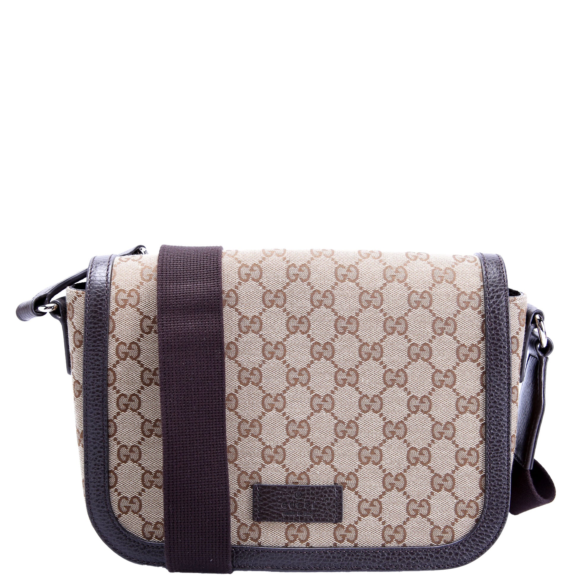GUCCI 449172 GG Canvas Messenger Brown