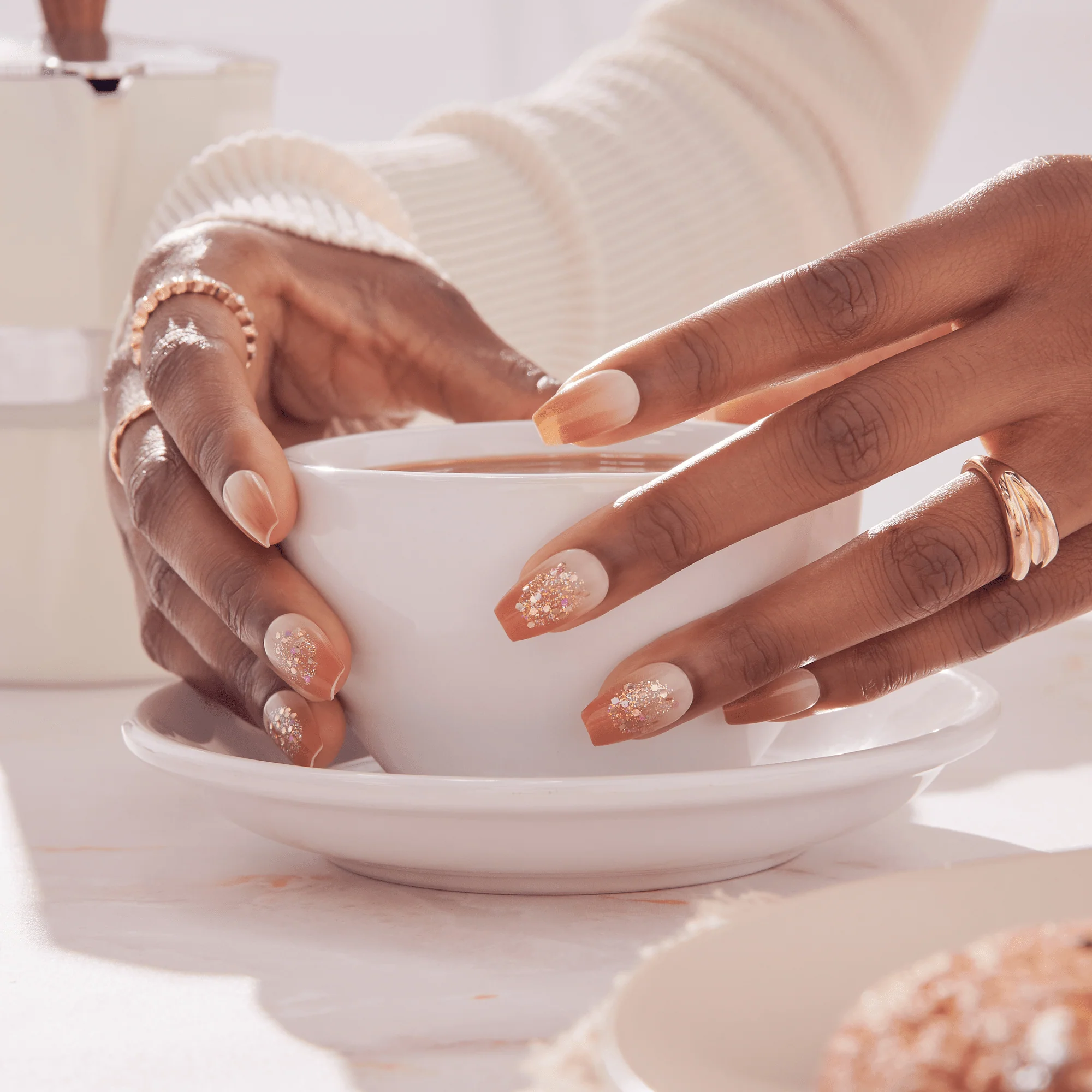 imPRESS Design Press On Nails - Golden Espresso