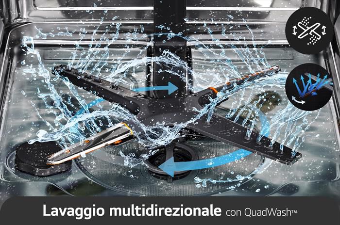 LG - Lavastoviglie QUADWASH DB475TXS Classe A 14coperti-Acciaio