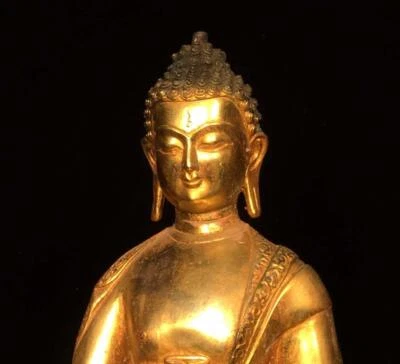 28CM Old Chinese Bronze Statue Buddha N1686