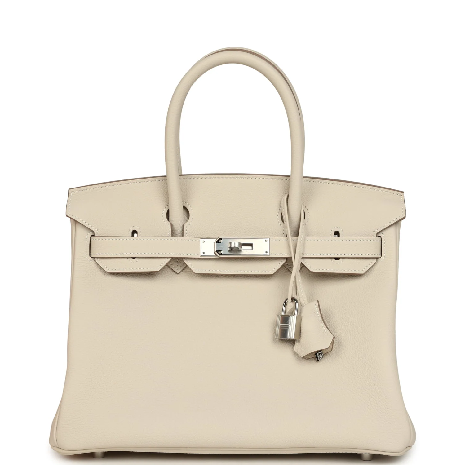 HERMÈS Birkin 30 Craie Togo Palladium Hardware