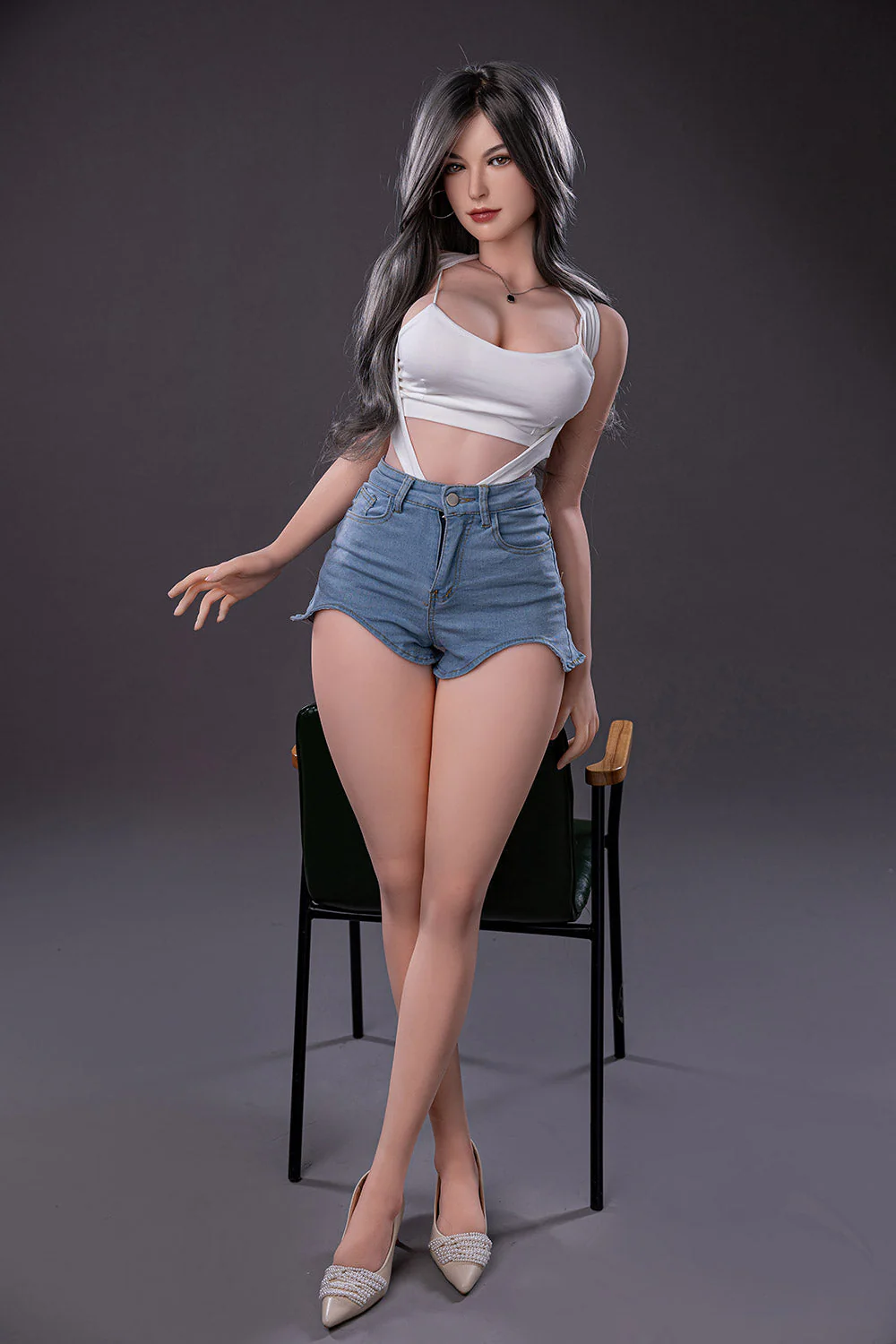 US Stock - RIDMII Karyn 5ft34/ 163cm Unique Design App-Controlled Silicone Head + TPE Full Body Big Breast Curvy Sex Doll