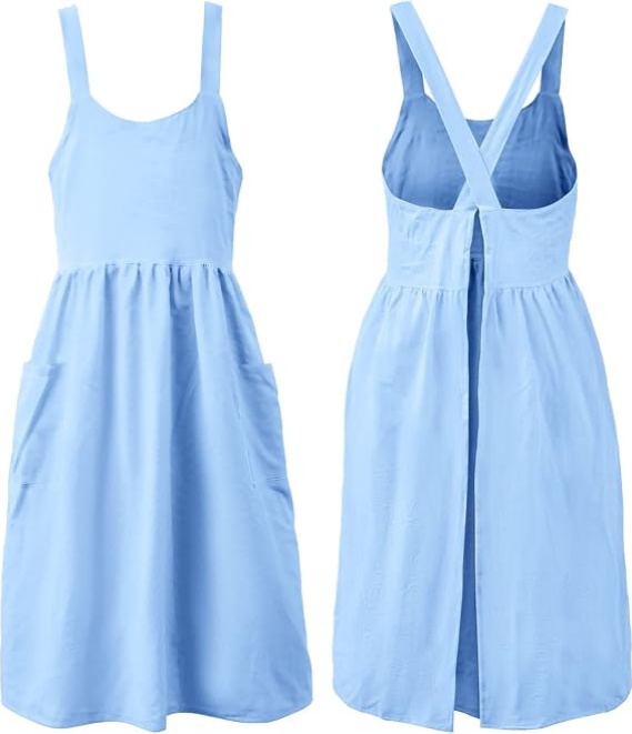 MORWEN Cotton Linen Apron Cross Back Work Apron for Women with Pockets