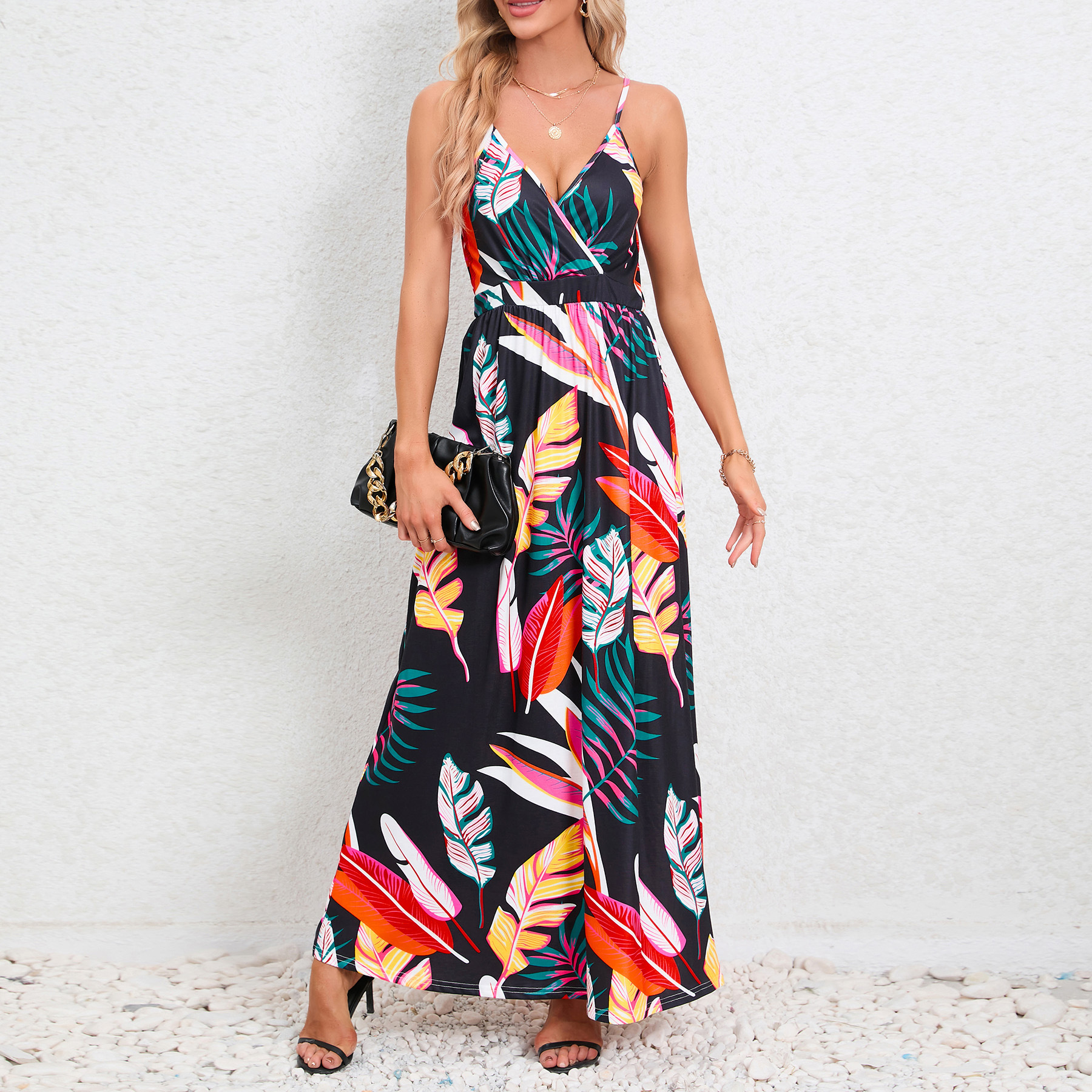 Women's Casual Basic Spaghetti Strap Maxi Dress Sleeveless Summer Dresses
