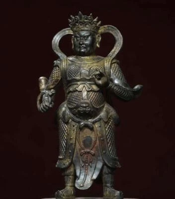 30CM Old Chinese Bronze Statue w/ Buddha N2915