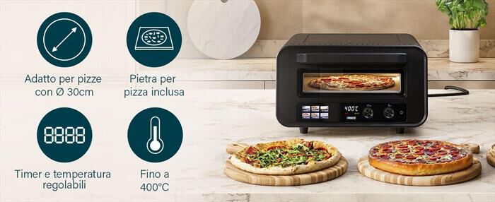 PRINCESS - 112780 - FORNO PER PIZZA PRO MAX-Nero / Metallo