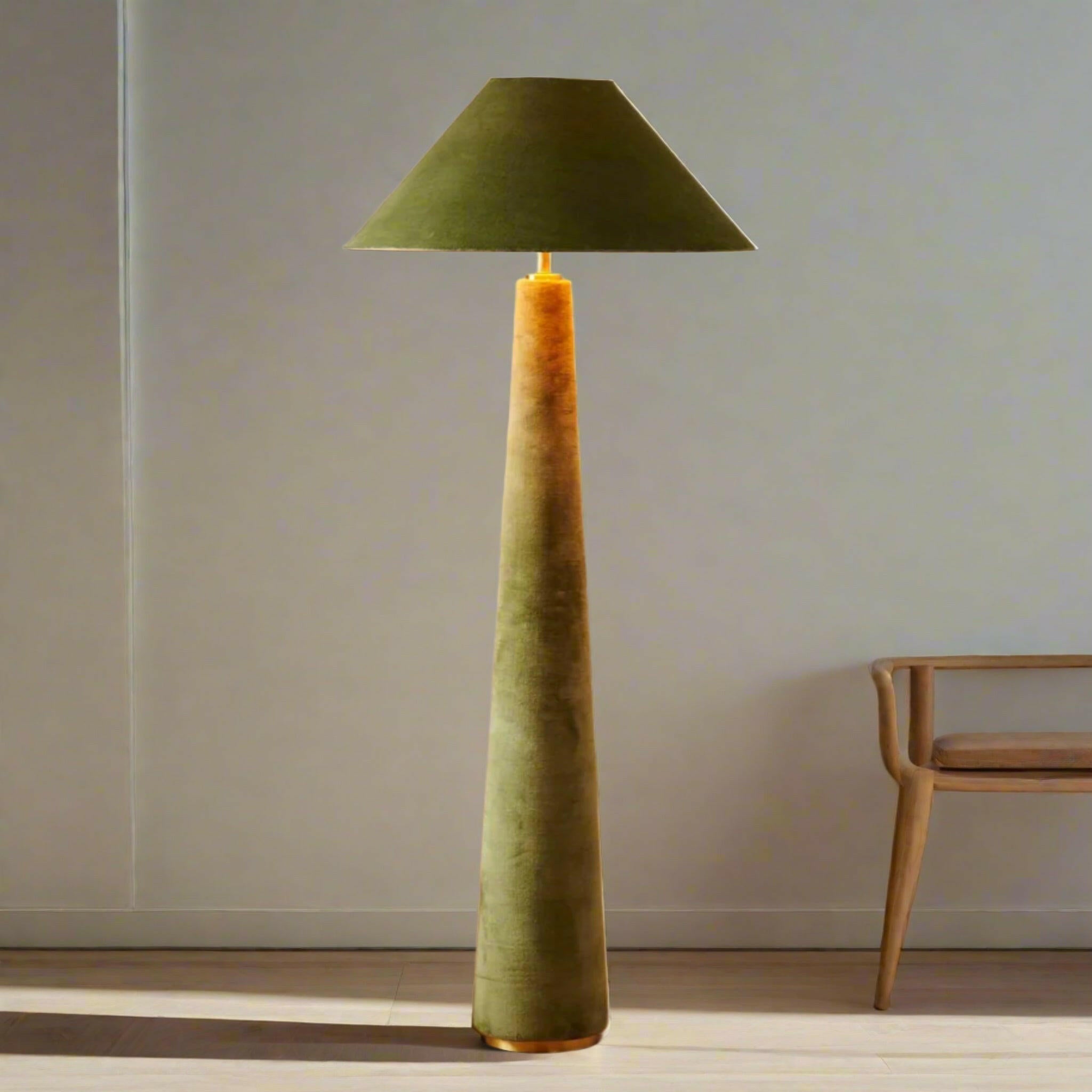 Minimalist Velvet Fabric Shade Table Lamp