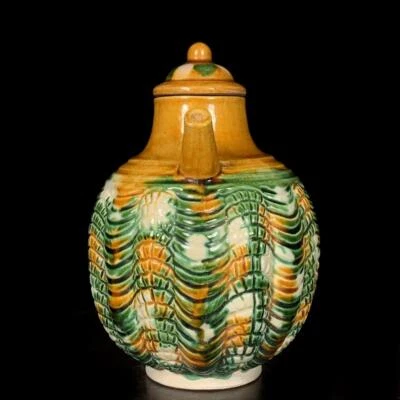 Old Chinese Tang Tri-colour Teapot w/flower CK613