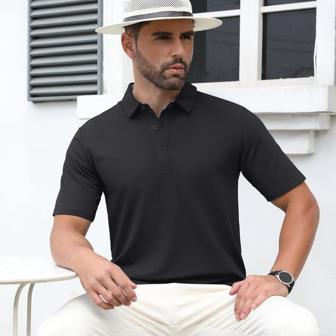 Men's Cotton Pique Short Sleeve Classic Fit Polo Shirt
