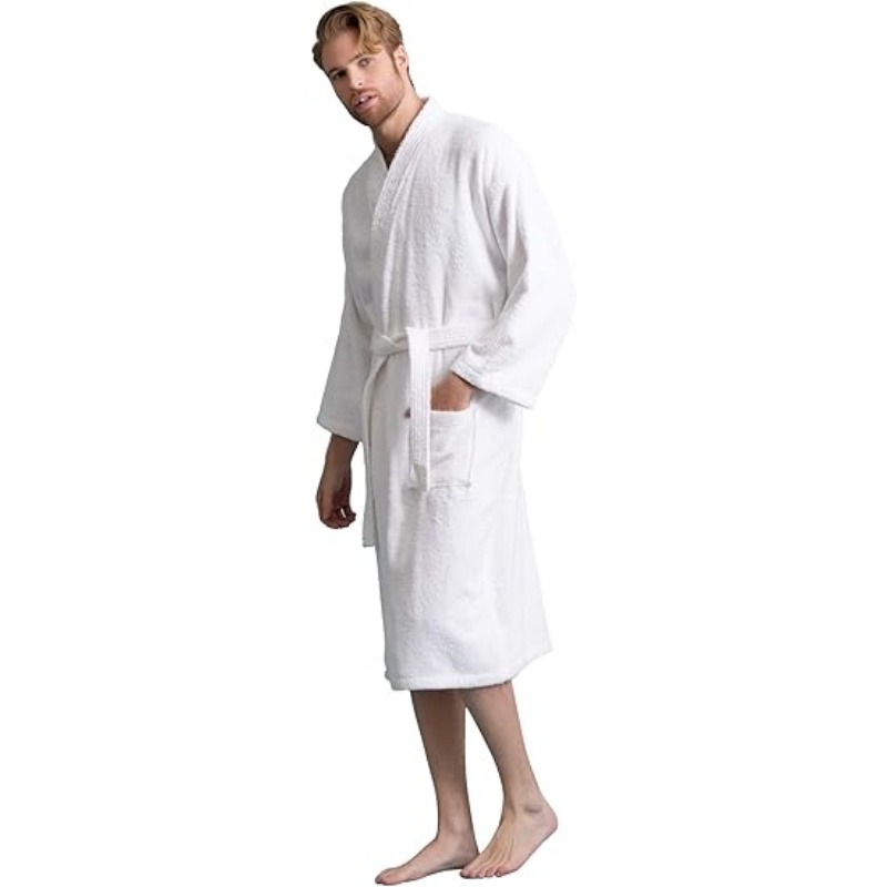 Men's Turkish Terry Kimono Style Bathrobe