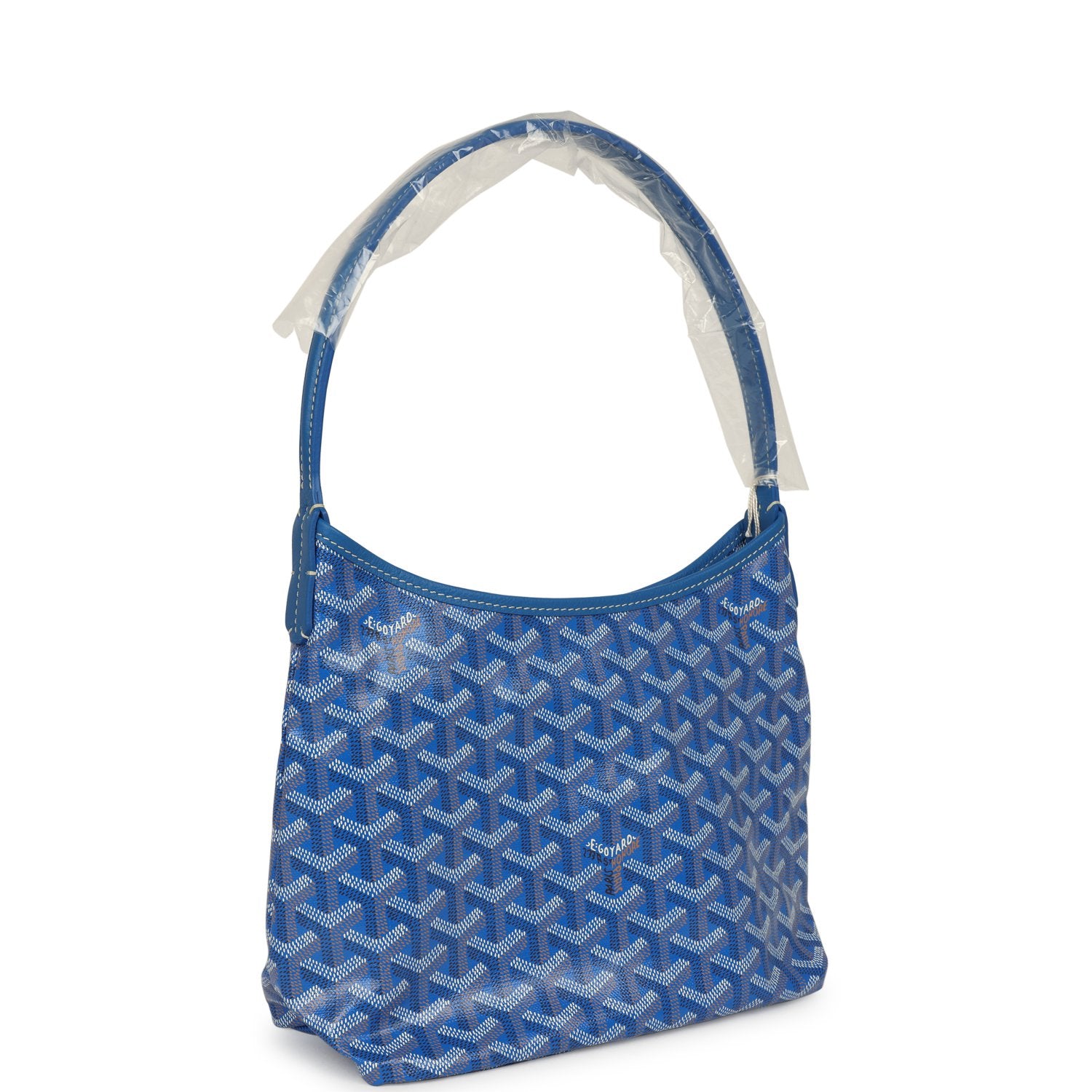 GOYARD Goyardine Sky Blue Bohème Mini Hobo Bag Palladium Hardware