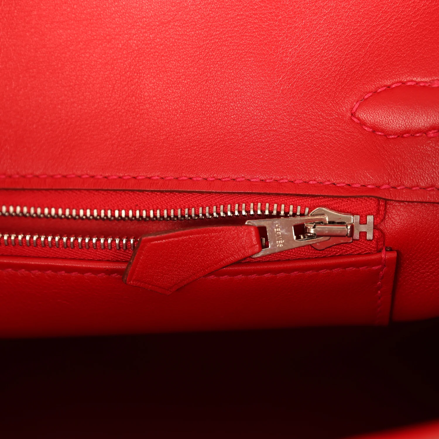Hermes Birkin 25 Vermillion Swift Palladium Hardware