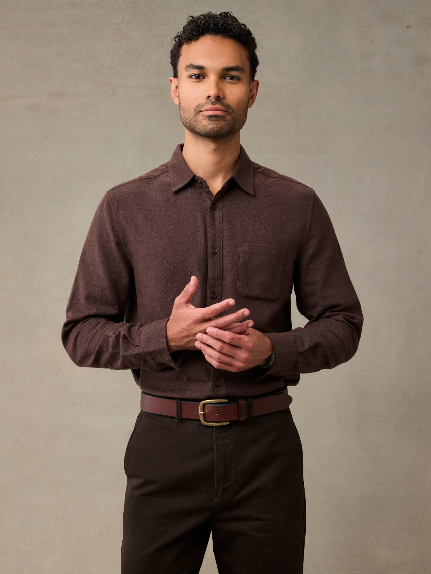 Dark Brown Lightweight Flannel