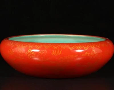 Yongzheng Signed Old Chinese Colour Enamel Brush Washer W/flower N1317