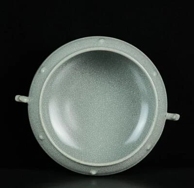 23CM Old Chinese Ru Kiln Brush Washer w/ear N724