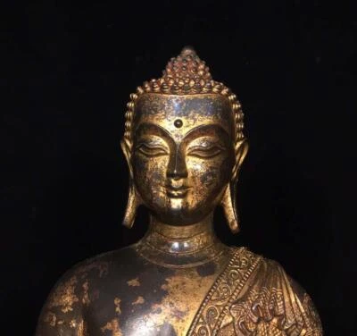 29CM Old Chinese Bronze Statue Buddha N1597