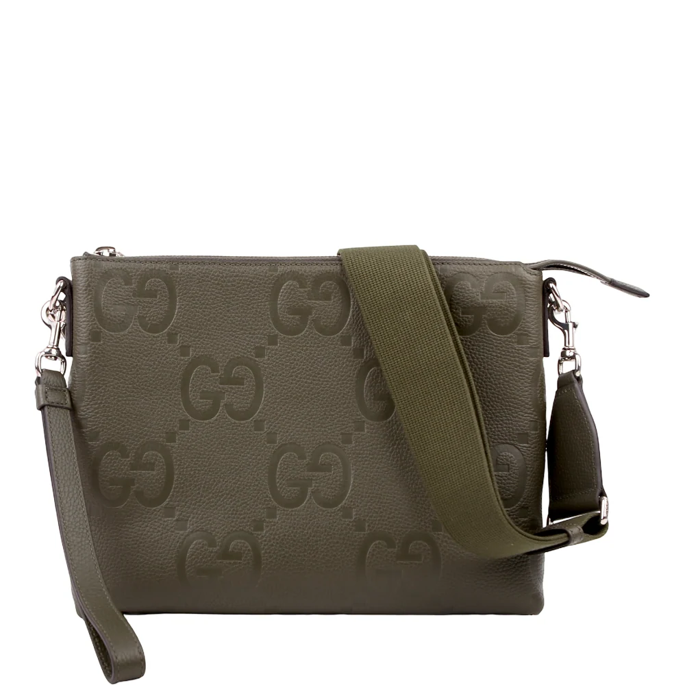 GUCCI 696009 Jumbo GG Messenger Green