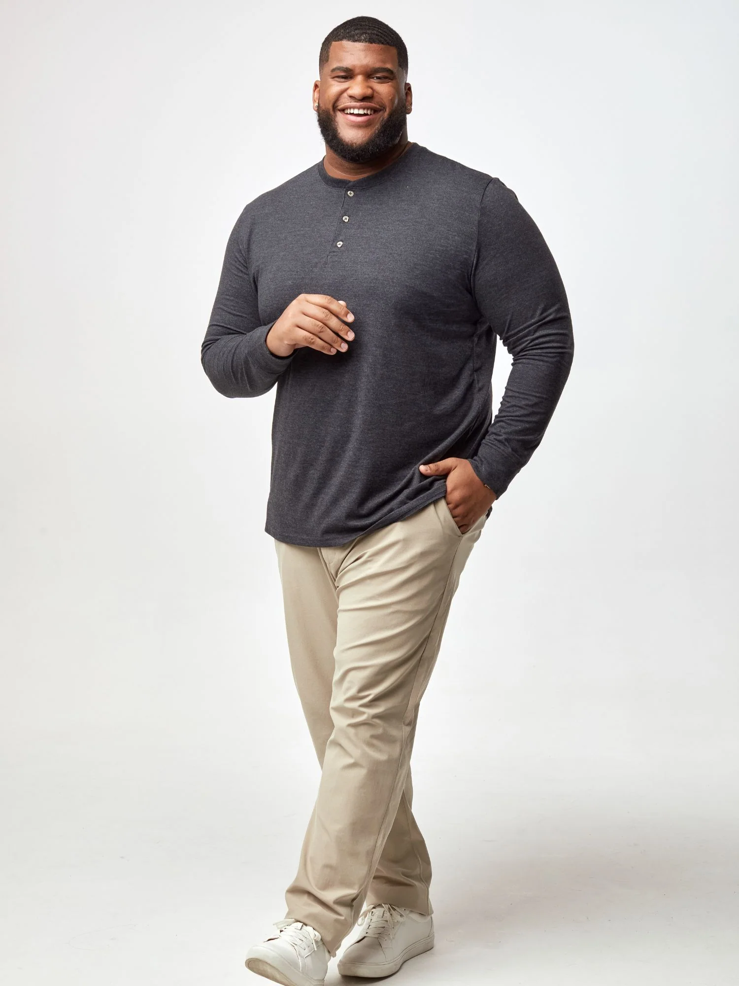 Charcoal Long Sleeve Henley