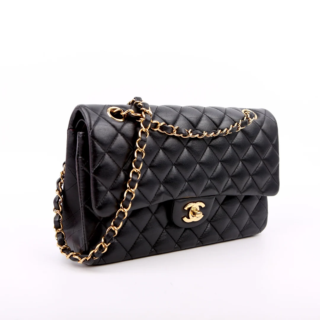 CHANEL Classic Flap Medium Lambskin 27M Black/Gold
