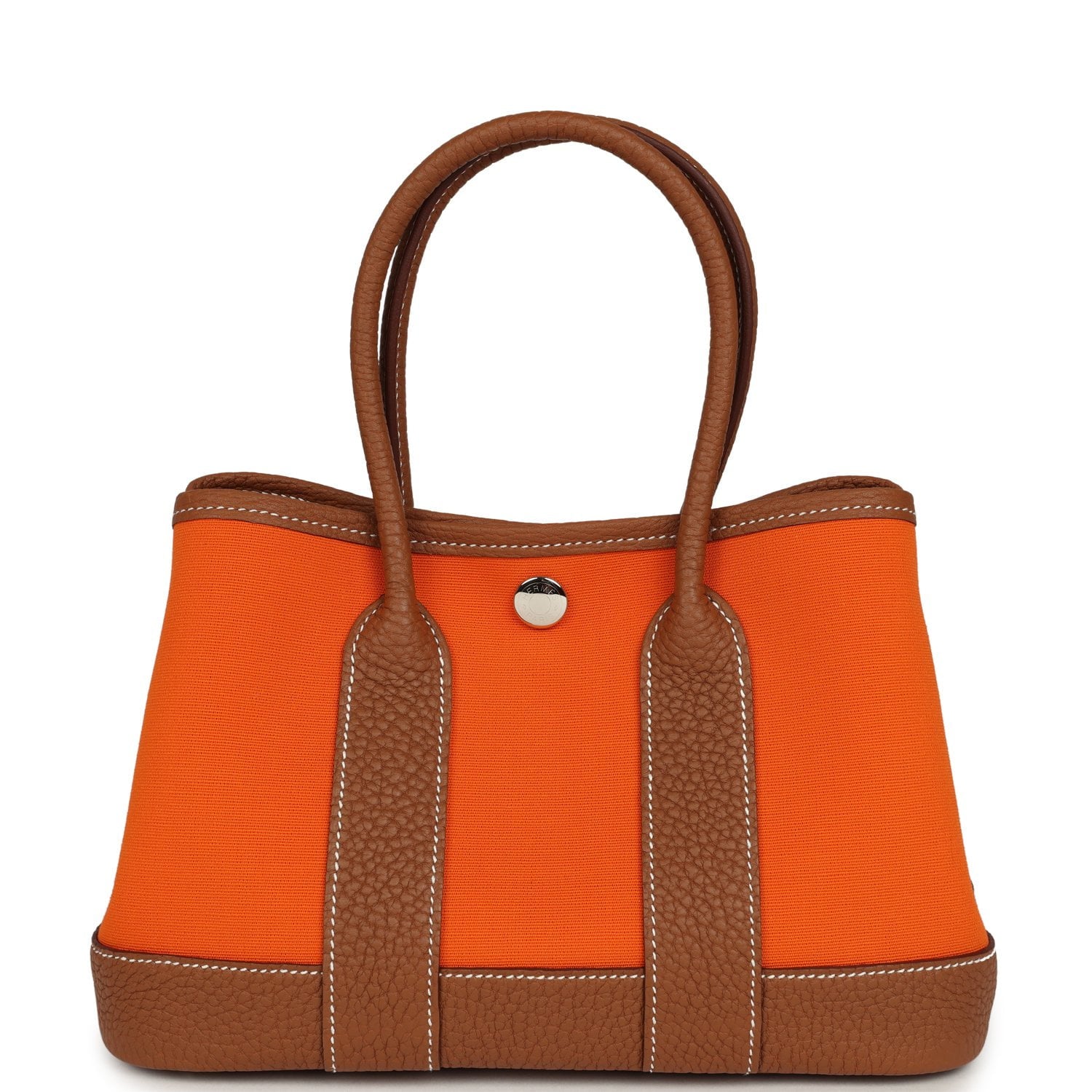 Hermes Garden Party Neo 23 Feu Toile Officier, Gold Negonda Palladium Hardware
