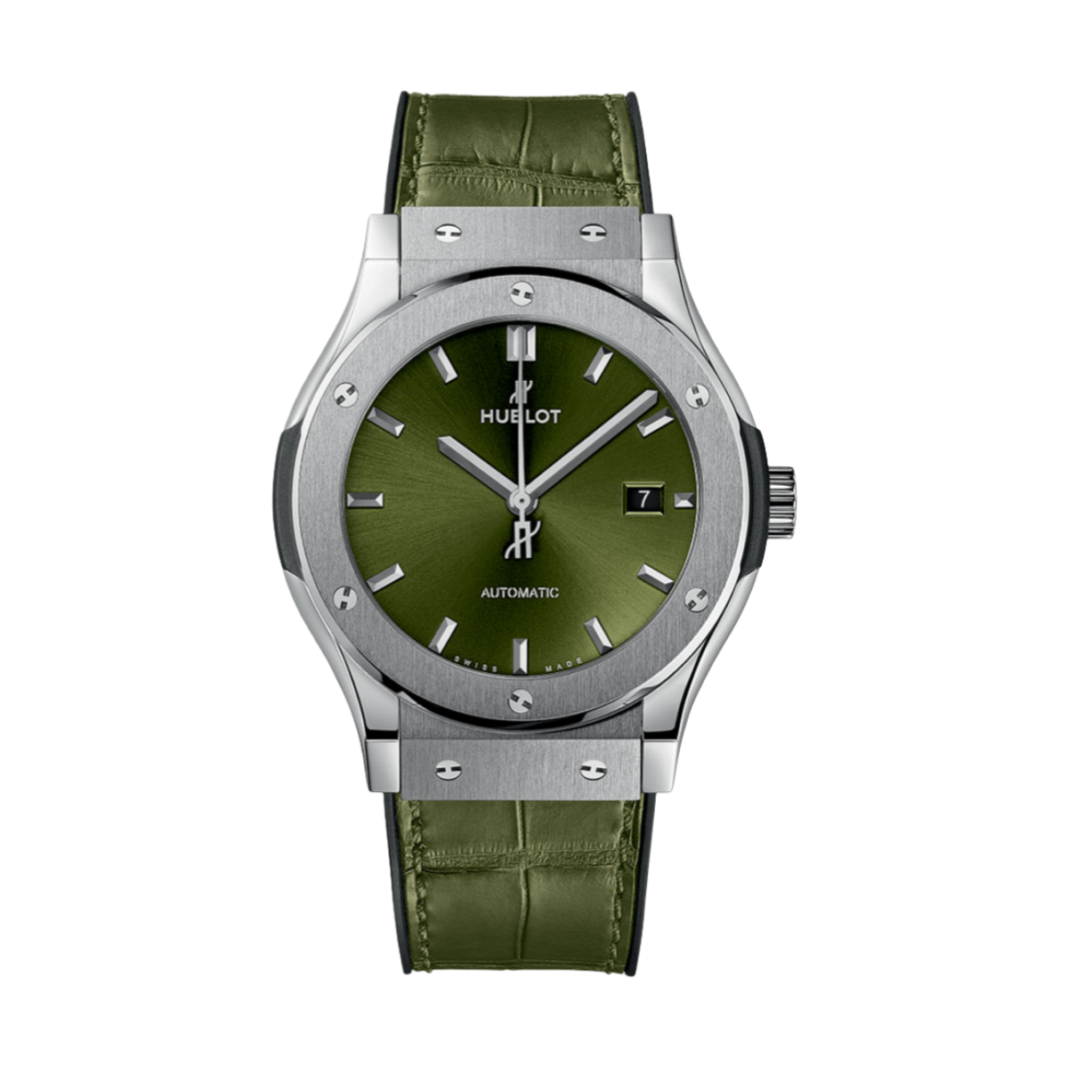 Hublot Classic Fusion Titanium Green 42mm Green Dial Leather Straps 542.NX.8970.LR