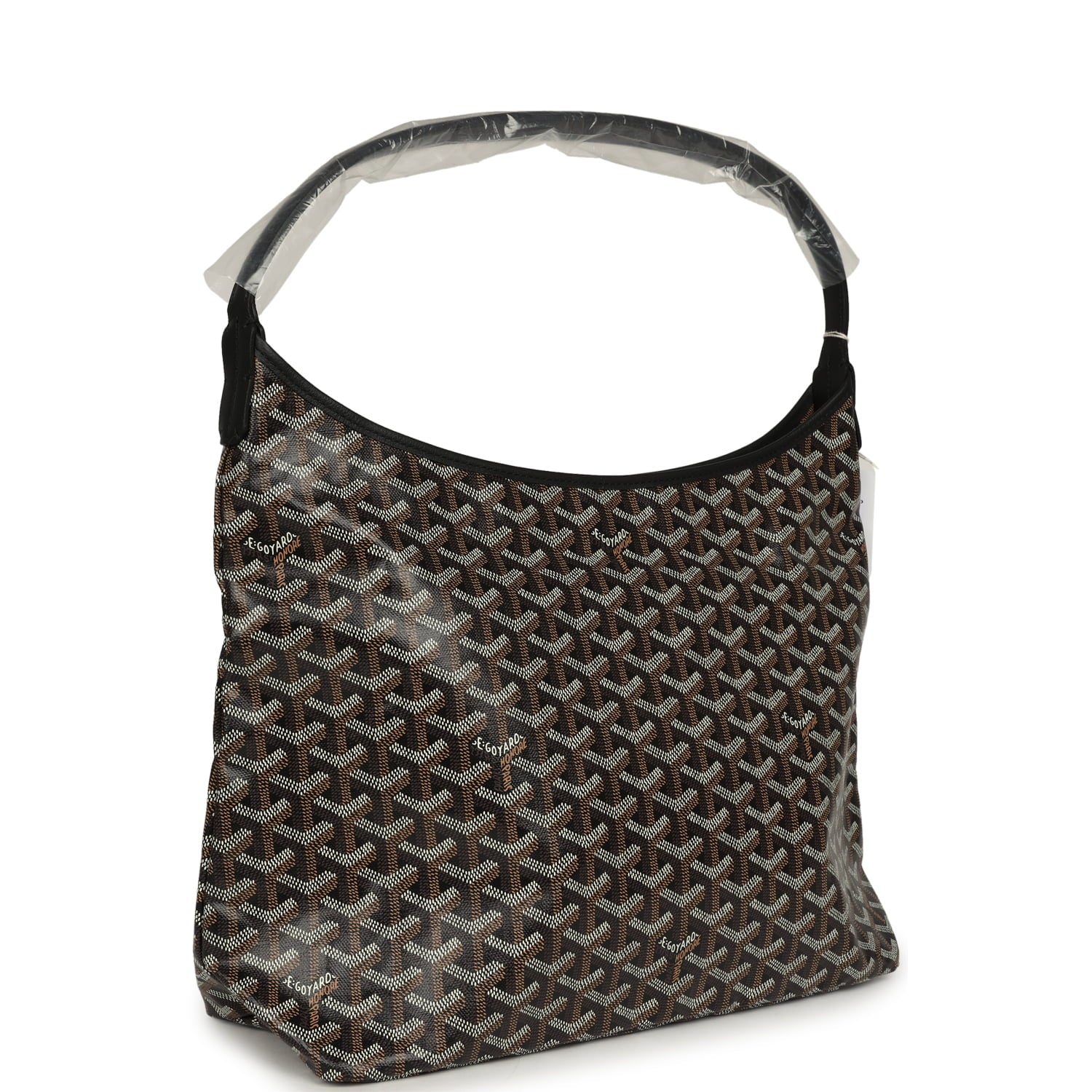 GOYARD Goyardine Black Bohème Hobo Bag Palladium Hardware