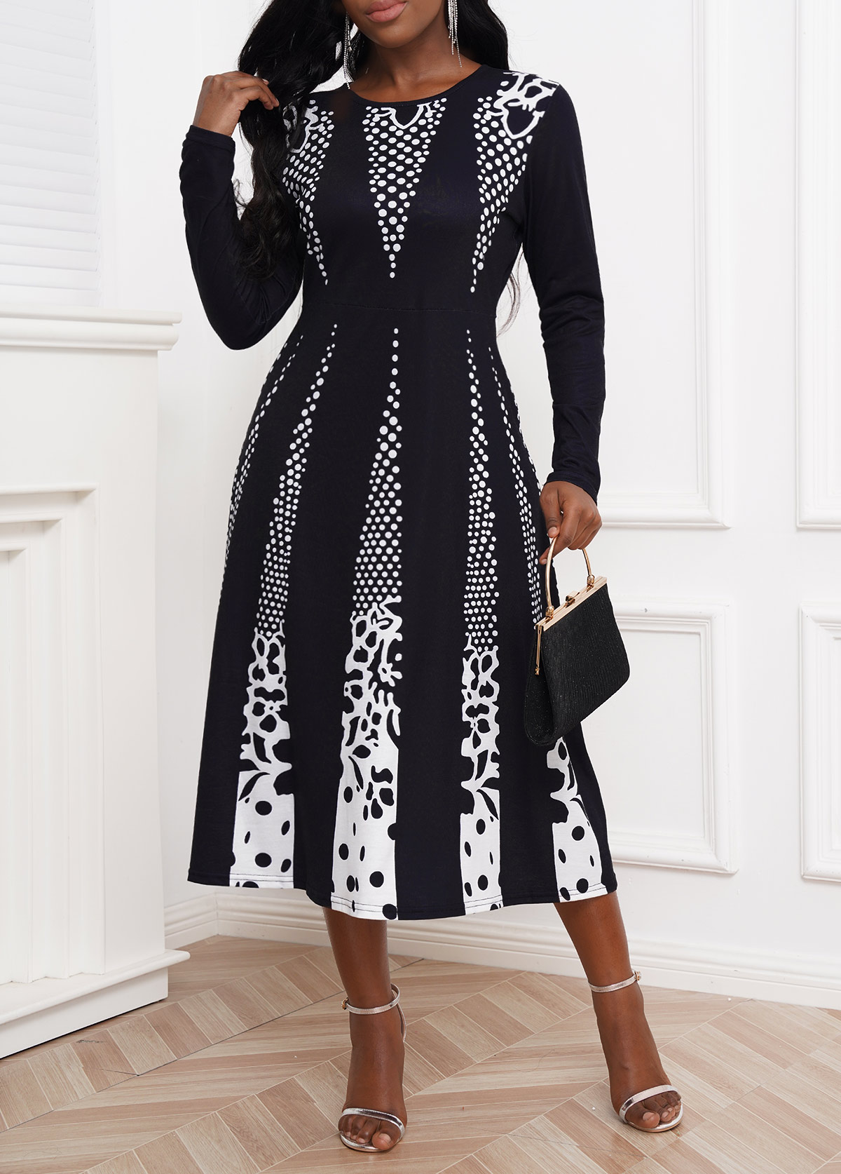Galaxy Print Umbrella Hem Dress