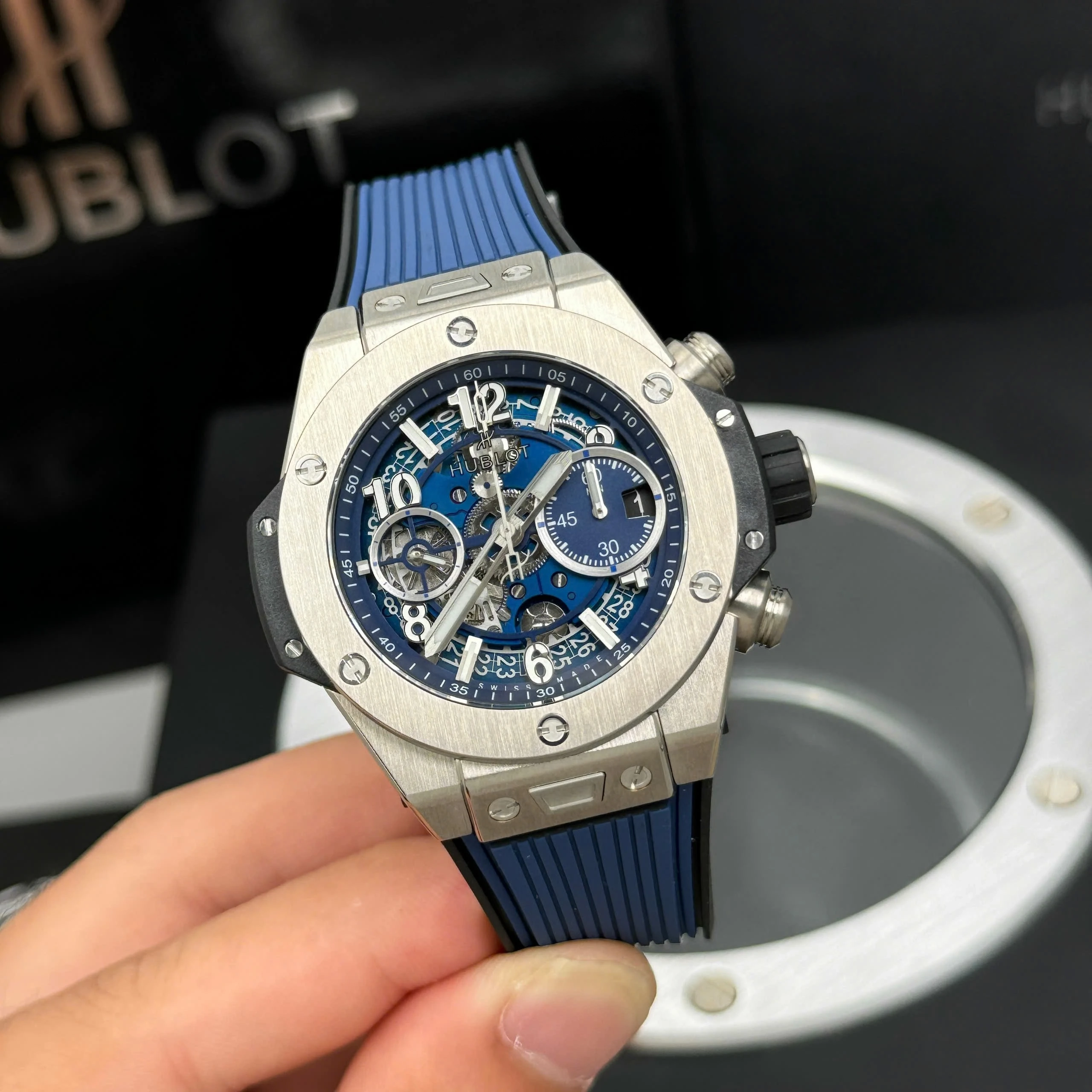 Hublot Big Bang Unico Titanium 441.NX.5171.RX 42mm Blue Dial Automatic Men's Watch