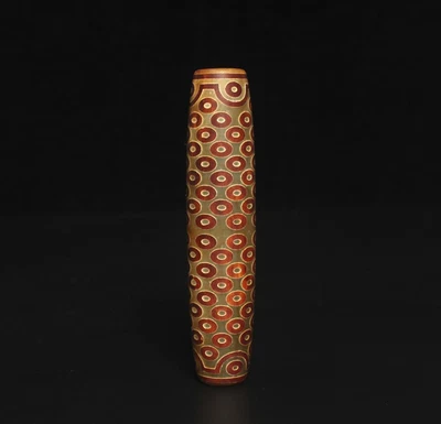 83G Old Chinese Carved Nephrite Tibet Agate Dzi Tianzhu Beads