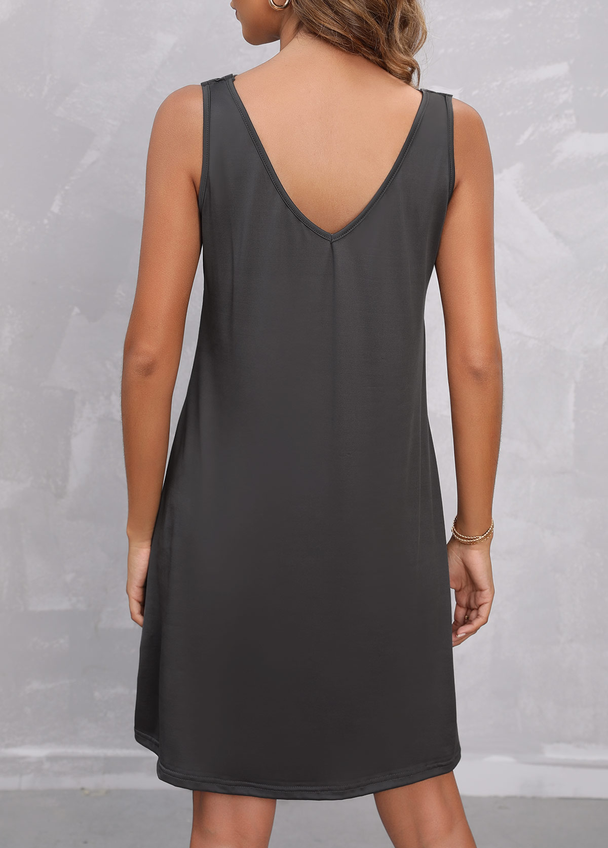 Multi Straps Dark Grey Mini Dress