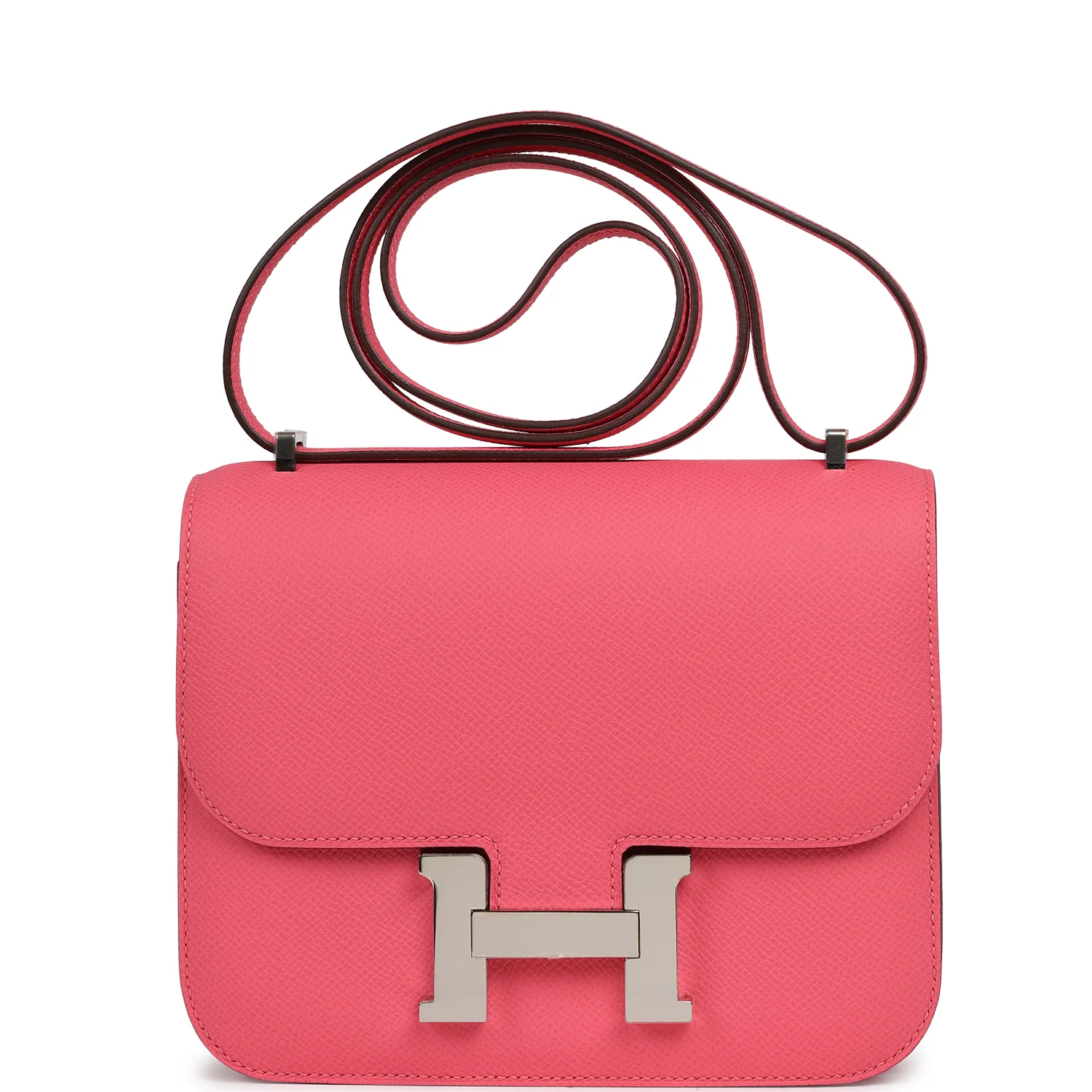 HERMÈS Constance 18 Rose Azalee Epsom Palladium Hardware