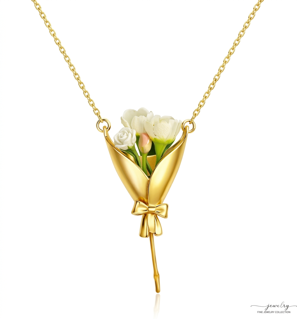 Flower BouquetNecklace FlowerHolder Necklace